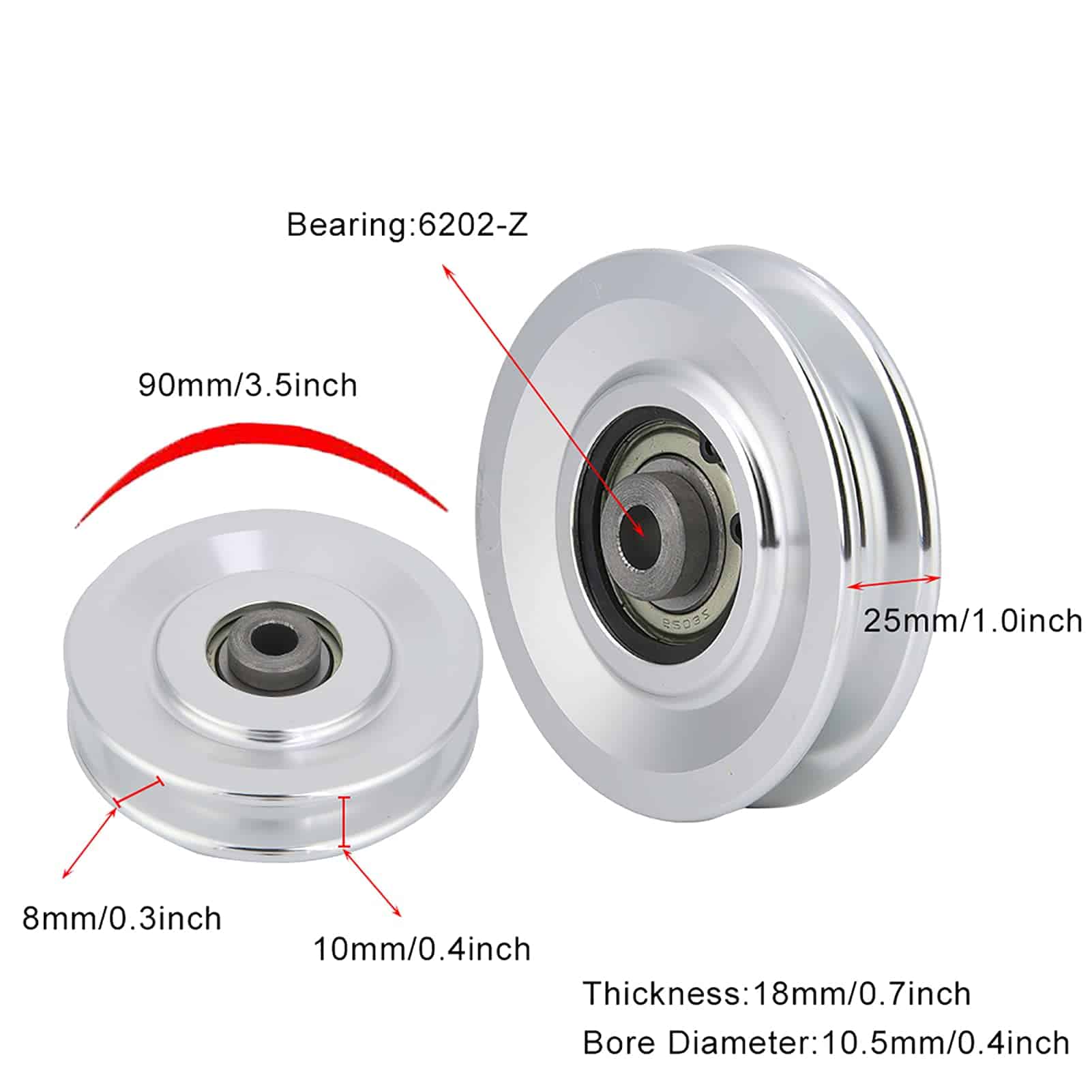 Polea de Rodamiento de Fitness Portátil de -a (Ø90mm) - Imagen 4