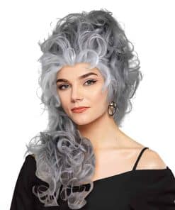 Pelucas Rizadas de Onda Gris para Mujeres Mayores con Pelo