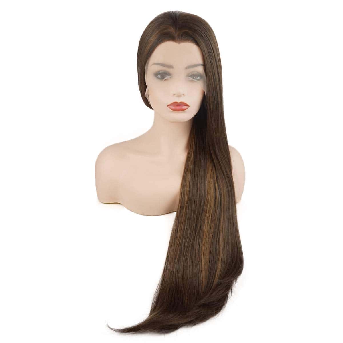 Peluca Lace Front Sintética Meiyite Pelo Liso Súper Largo - Imagen 5