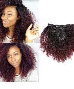 Extensiones de Cabello Rizado Anrosa Kinkys Clip en Cabello