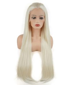 Pelucas de Encaje Sintético Realista Blanco Rubia Clara