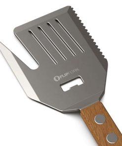 FlipFork Boss - Espátula para parrilla 5 en 1 con cuchillo,