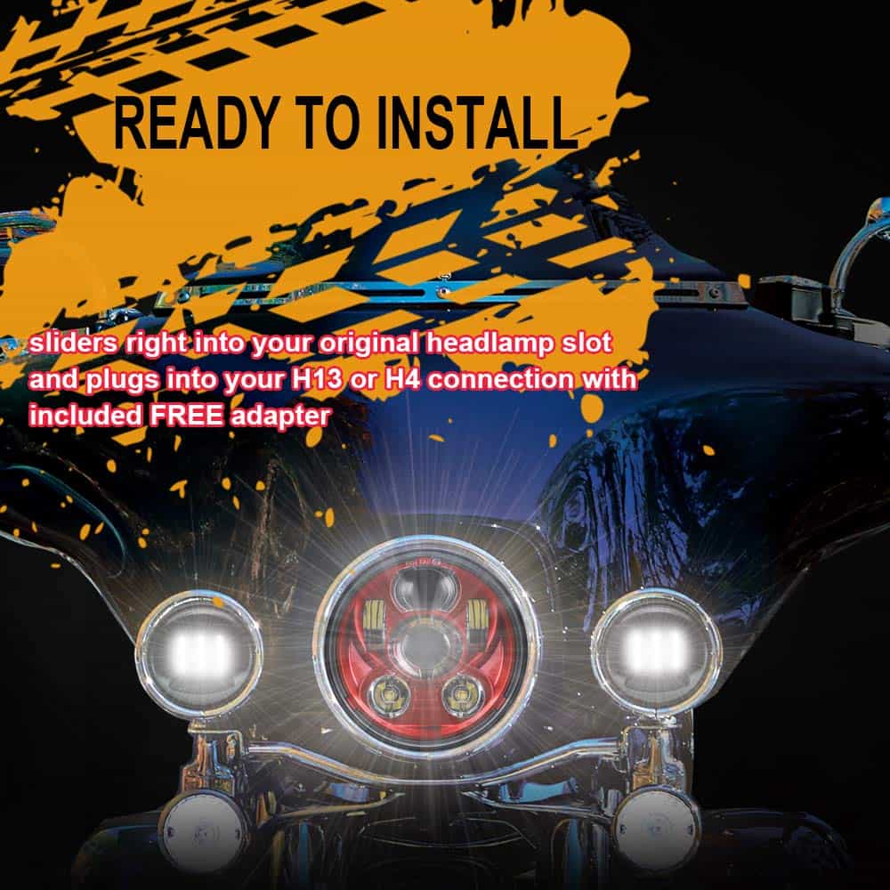 Atubeix 5-3/4 5.75" LED Motocicleta para Iron 883 Dyna - Imagen 4