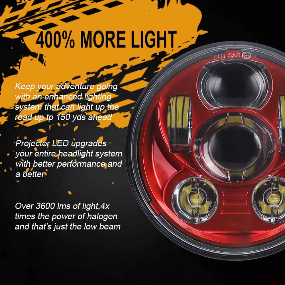 Atubeix 5-3/4 5.75" LED Motocicleta para Iron 883 Dyna - Imagen 3