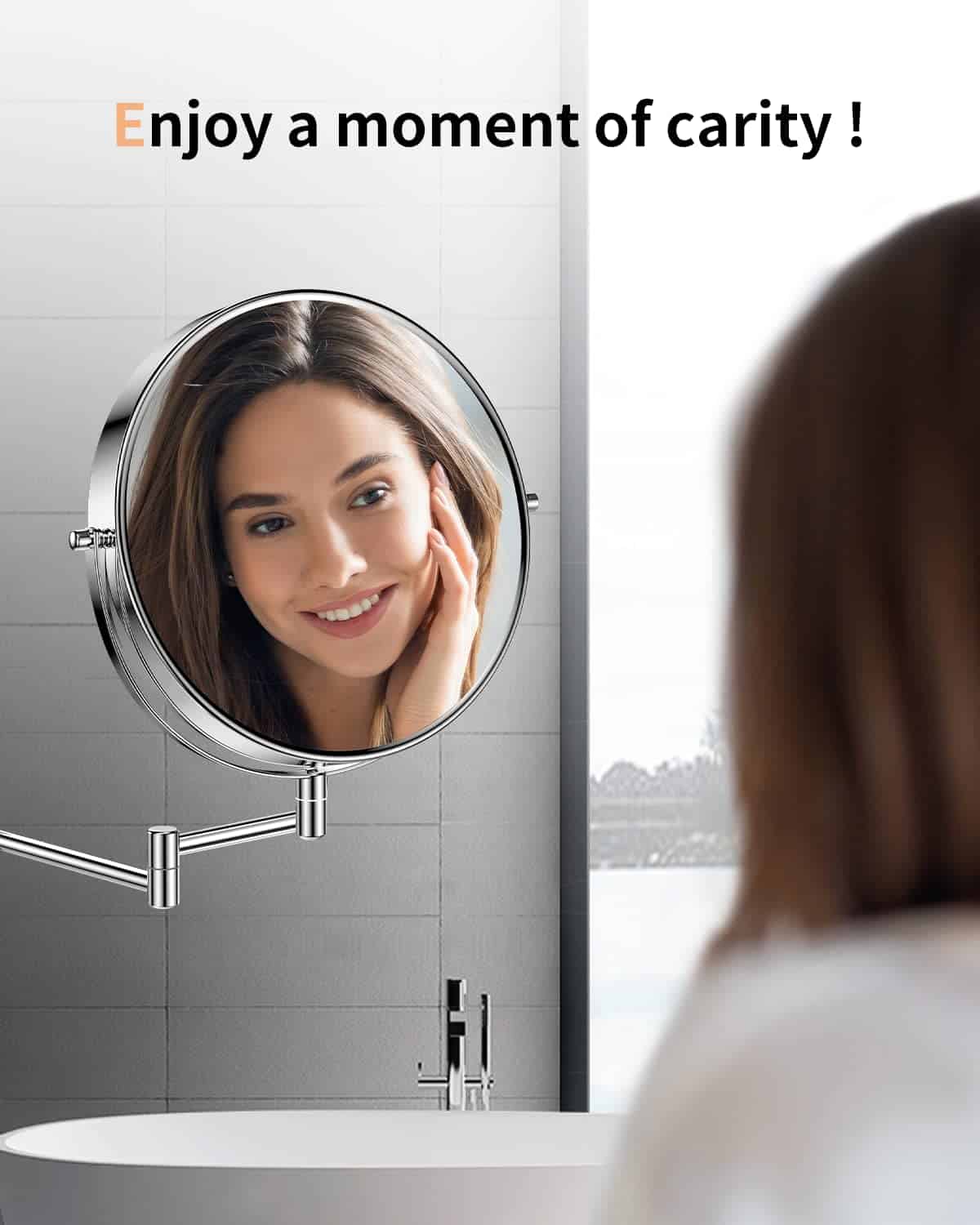 Espejo de Pared Extra Grande Gospire de 9 Pulgadas con - Imagen 8