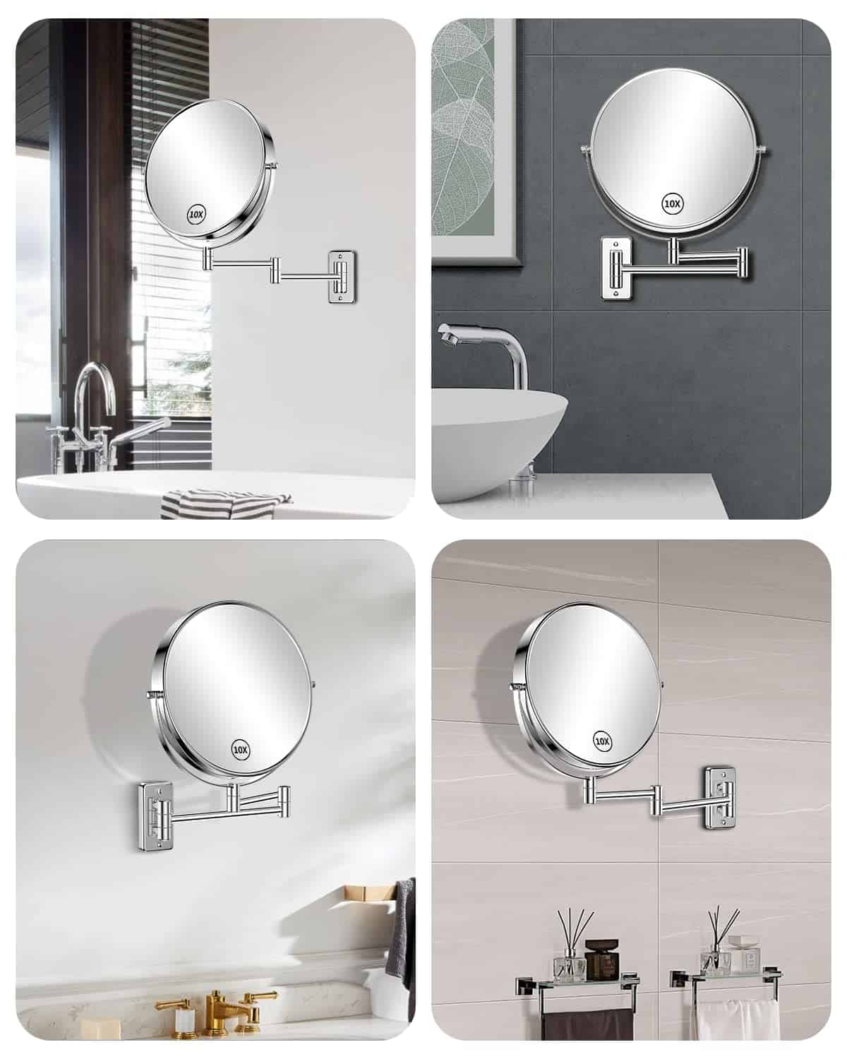 Espejo de Pared Extra Grande Gospire de 9 Pulgadas con - Imagen 7