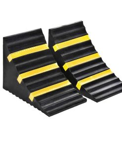 Genubi Industry 2 Paquete Negro Calzo de Rueda Extra Grande