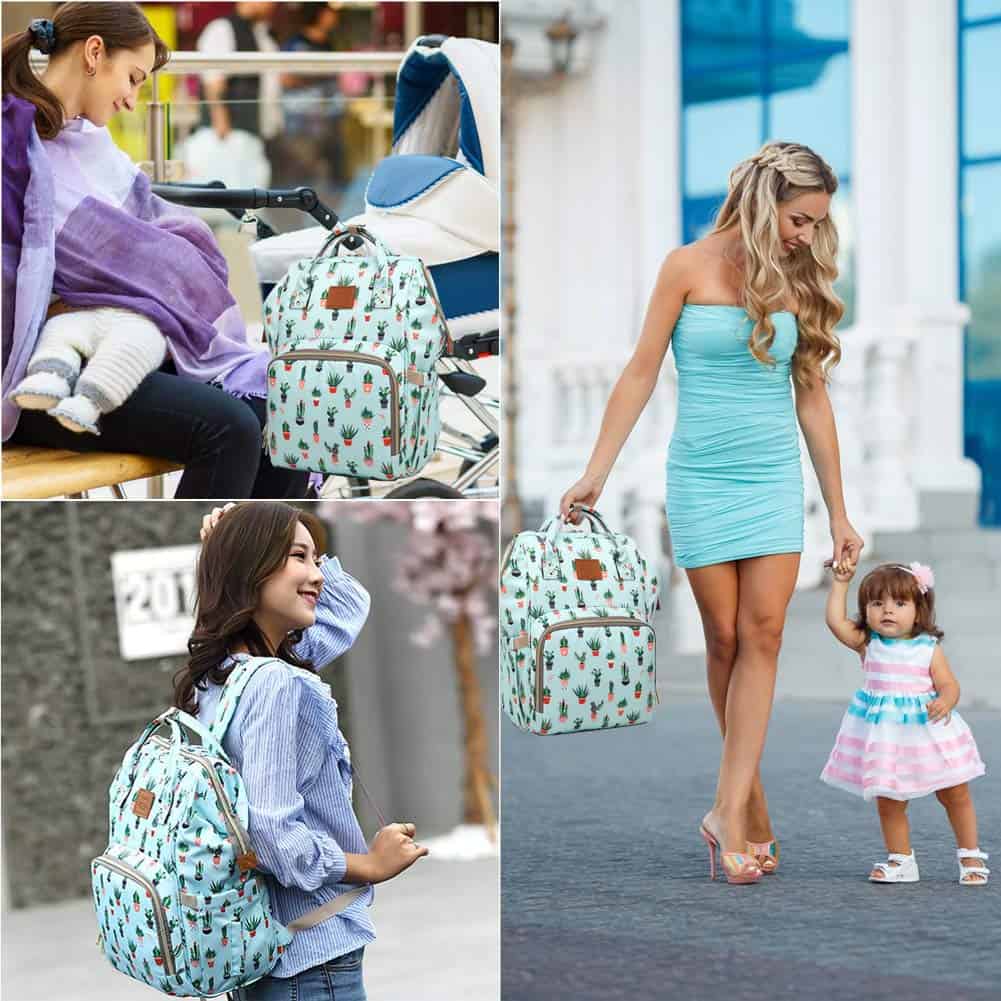 Mochila de pañales FEWOFJ con estampado de cactus, - Imagen 7