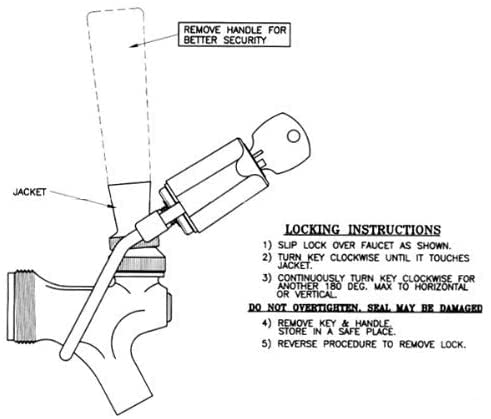 Cerradura de Grifo Envuelto Estándar YOUHO con Llave para - Imagen 5