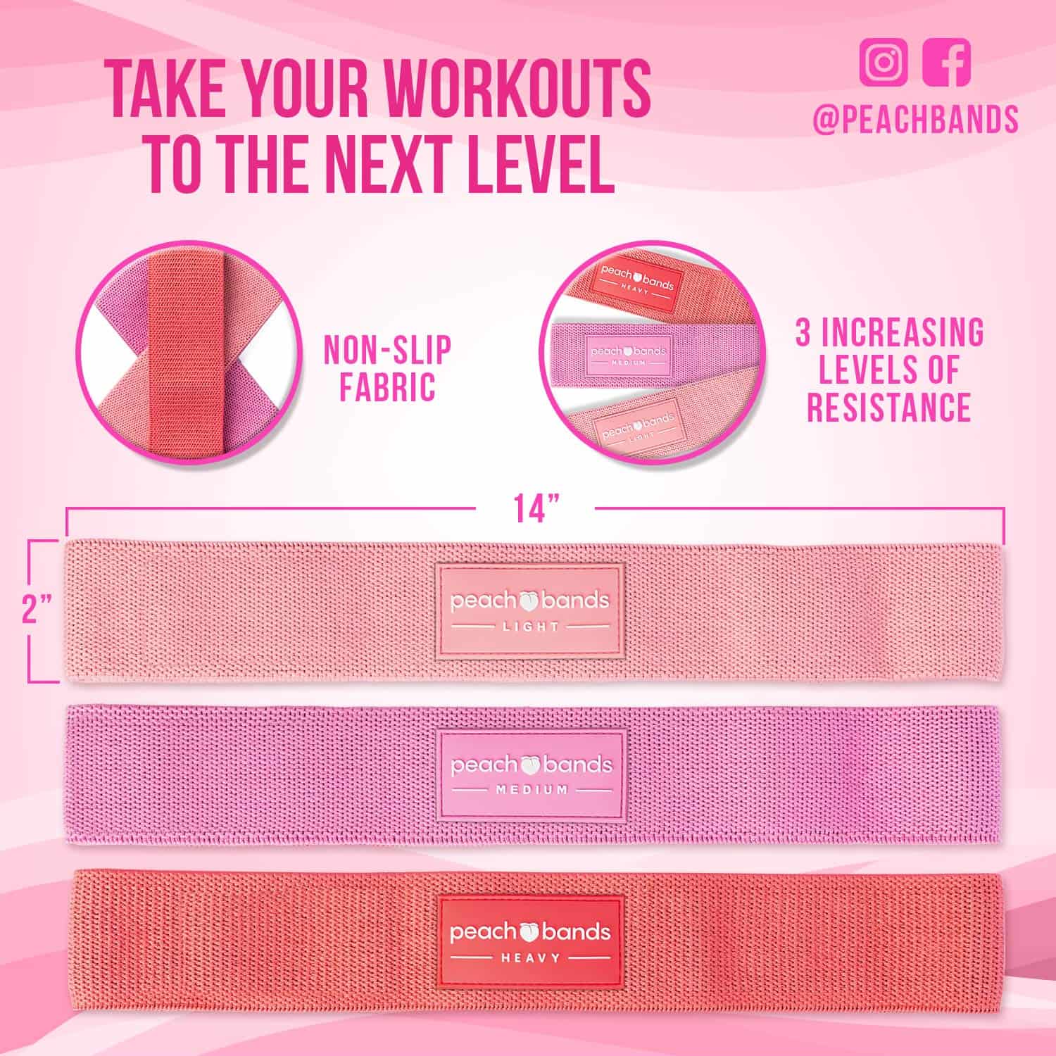 Conjunto de Bandas Peach Bands - Bandas de Resistencia de - Imagen 4