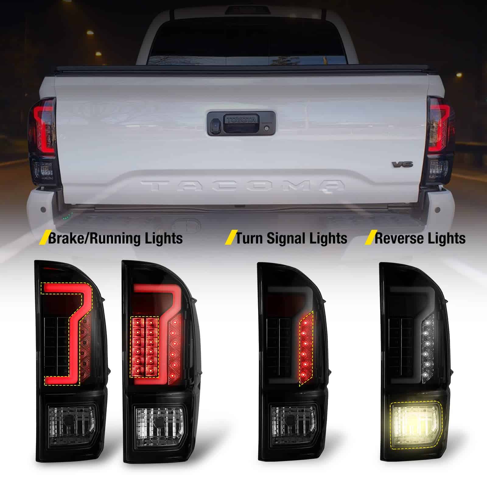 Faro trasero LED AUTOWIKI para Toyota Tacoma 2016-2023 - Imagen 5