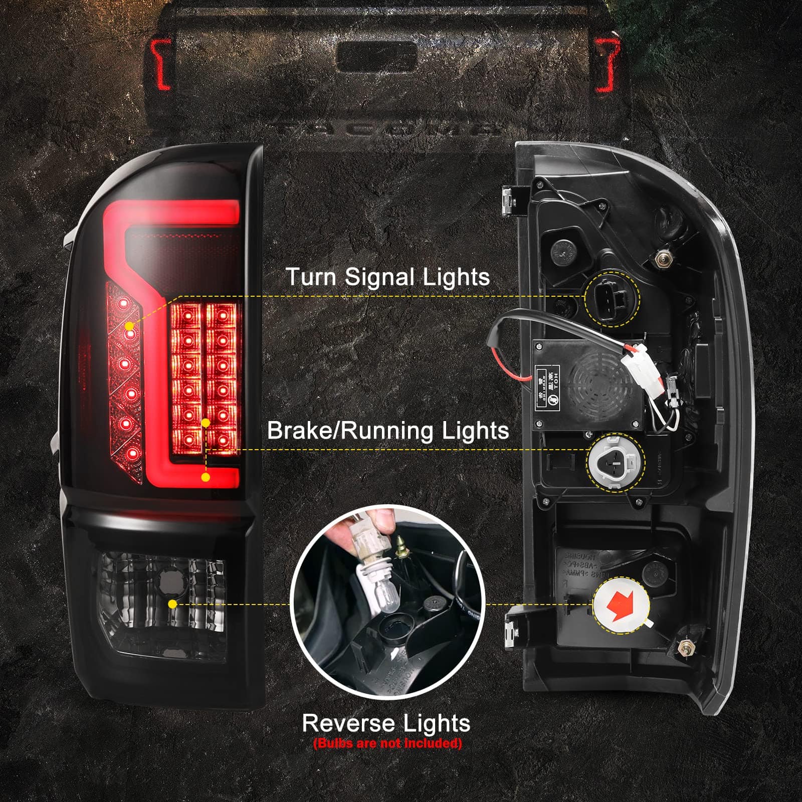 Faro trasero LED AUTOWIKI para Toyota Tacoma 2016-2023 - Imagen 7