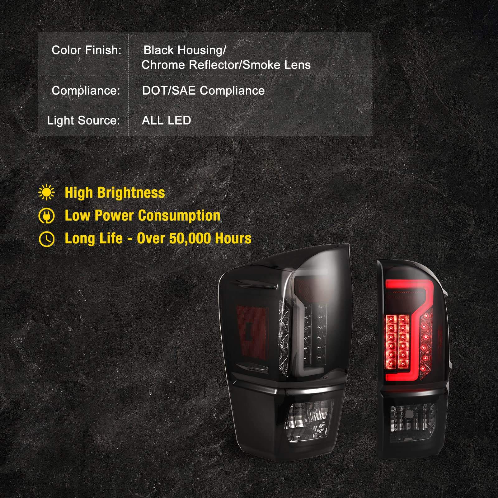 Faro trasero LED AUTOWIKI para Toyota Tacoma 2016-2023 - Imagen 8