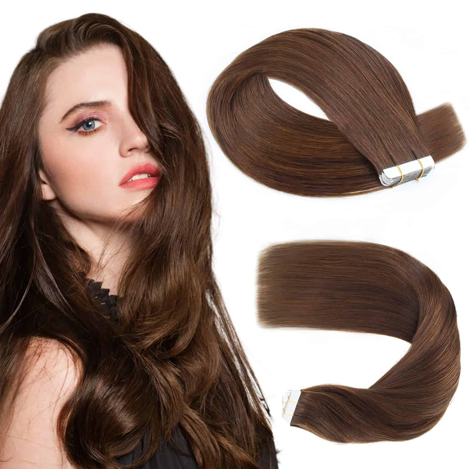 Sassina Extensiones de Cabello Remy Chocolate Brown #3 Tape