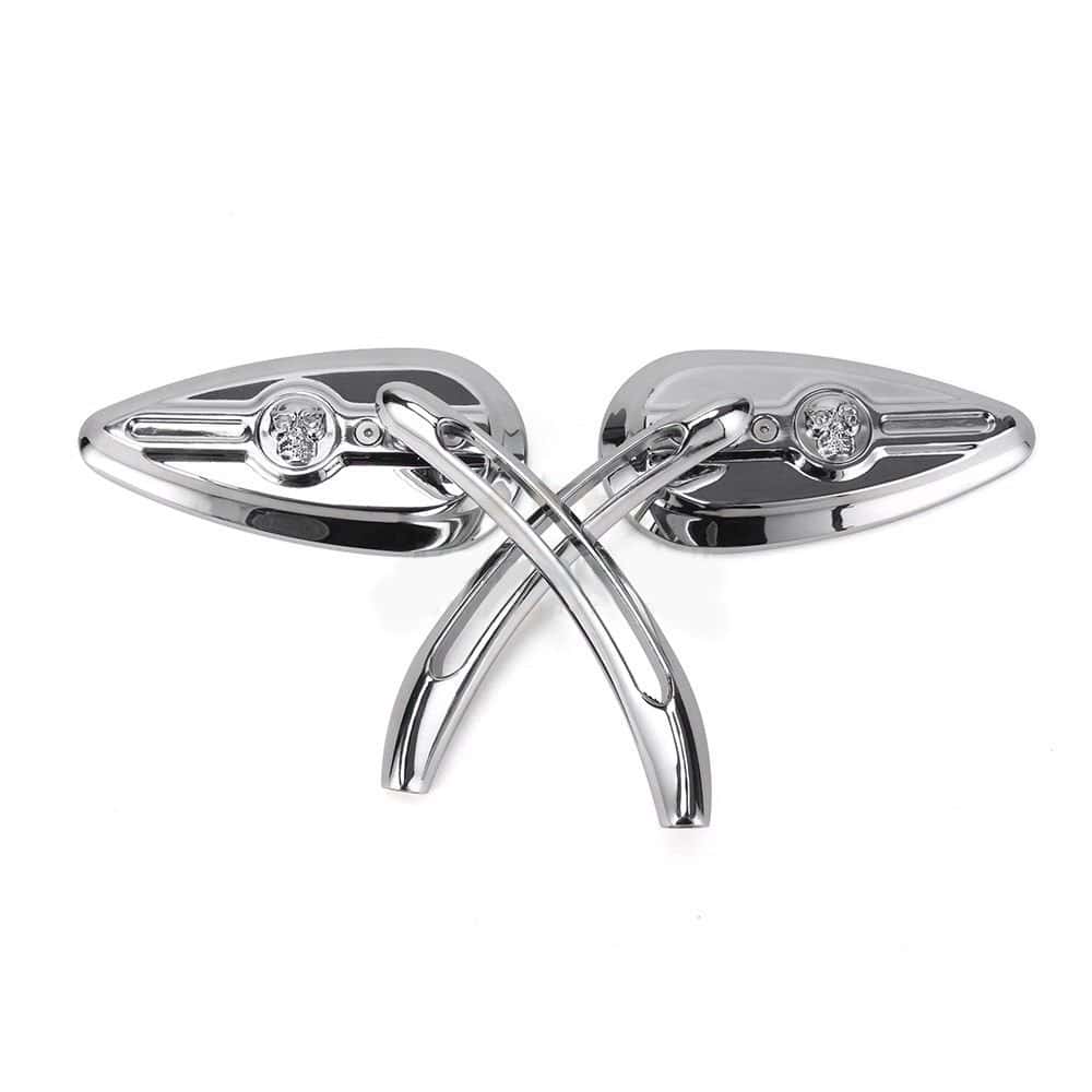 Espejos laterales cromados de lágrima con calaveras de 8 - Imagen 9