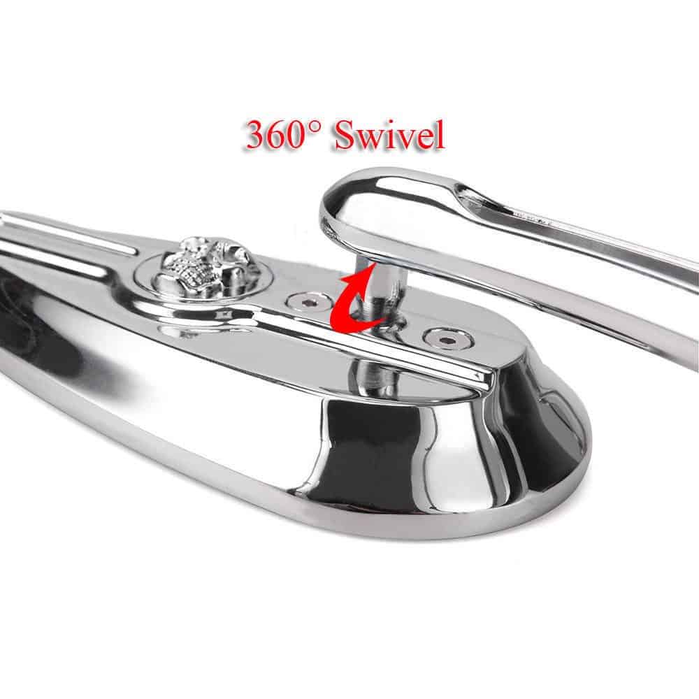 Espejos laterales cromados de lágrima con calaveras de 8 - Imagen 4