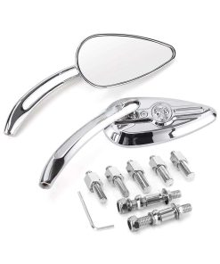 Espejos laterales cromados de lágrima con calaveras de 8