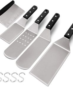 Juego de 5 espátulas de metal HaSteeL, Espátula Grill de