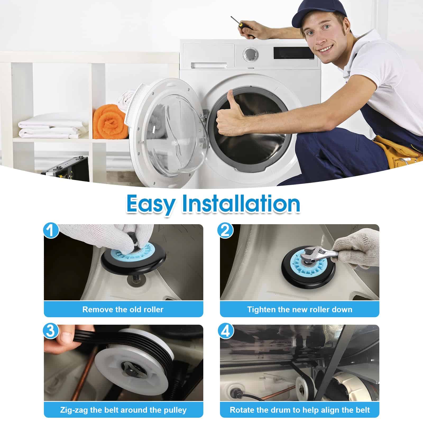 Kit de Reparación de Secadora de Tambor de Reemplazo para - Imagen 8