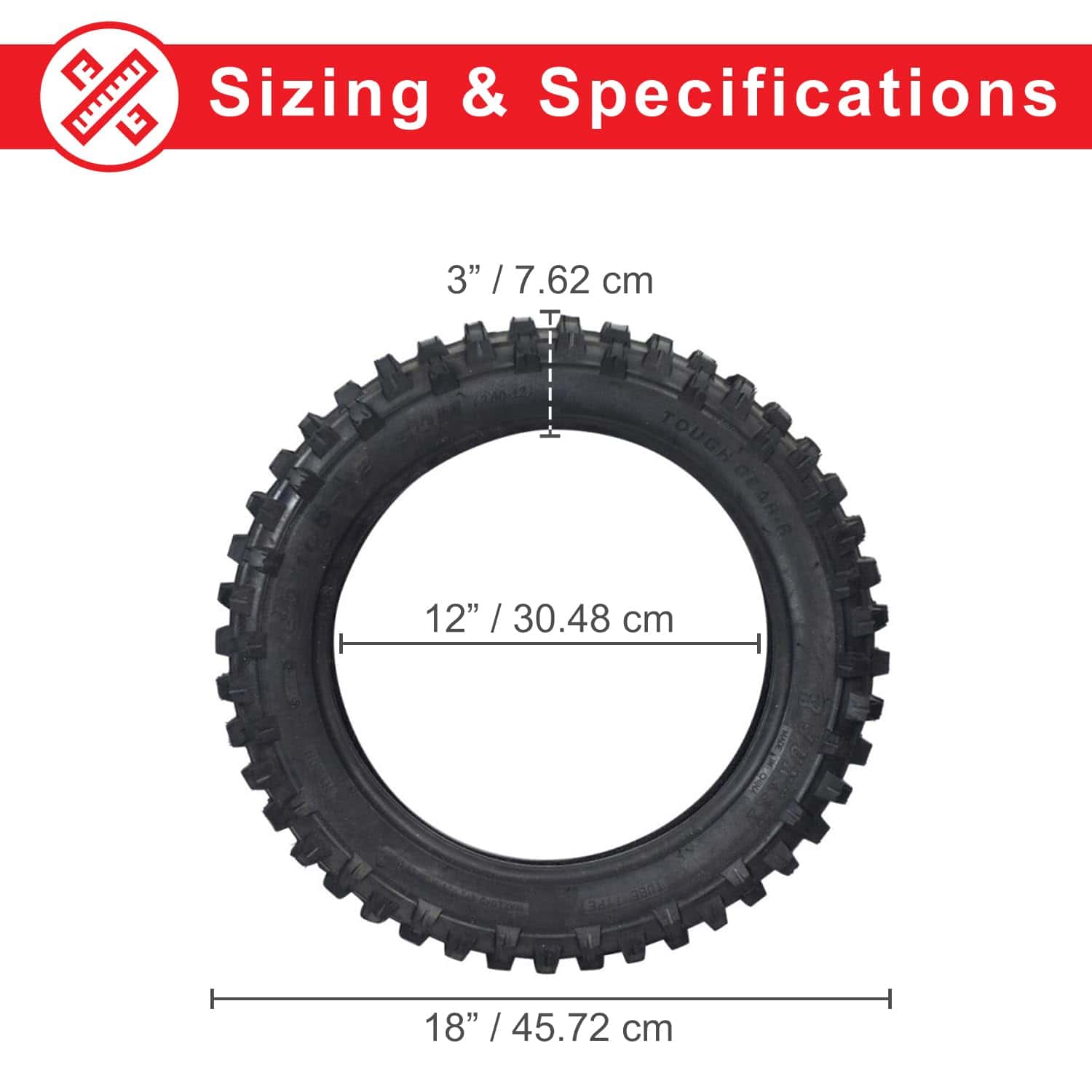 Llanta Knobby JK620 Tread 3.00-12 (80/100-12) - Compatible - Imagen 7