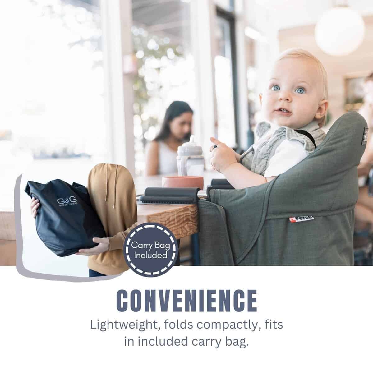 Silla Alta Portátil guzzie+Guss para Bebés - Plegable y - Imagen 4