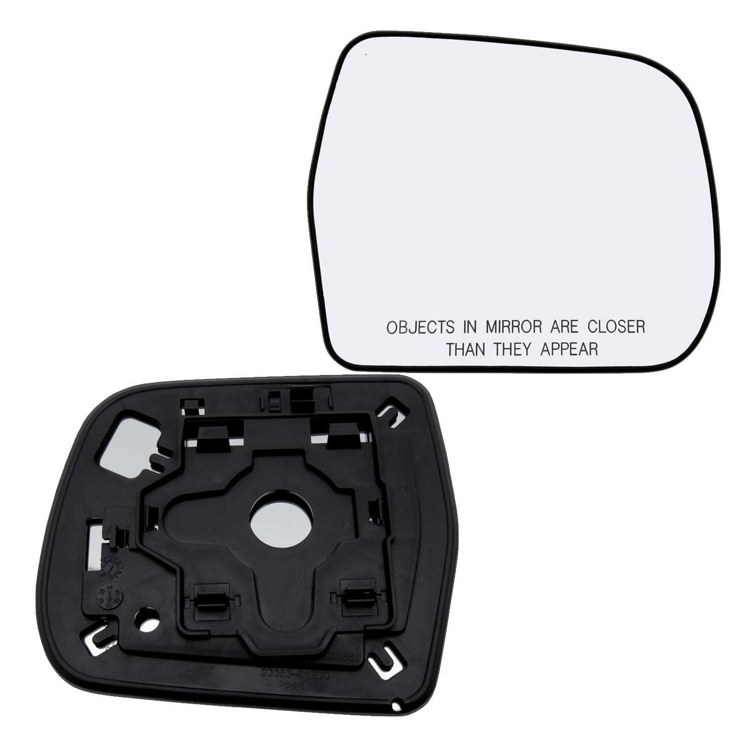 Espejo lateral del lado del pasajero con placa de respaldo