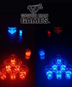 Juego de Beer Pong LED Grown Man Games con Vasos y Pelotas