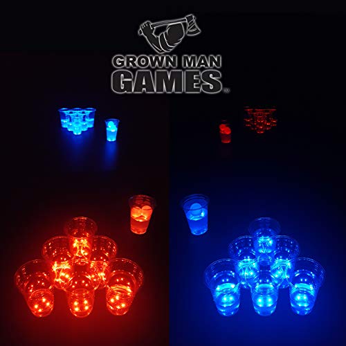 Juego de Beer Pong LED Grown Man Games con Vasos y Pelotas