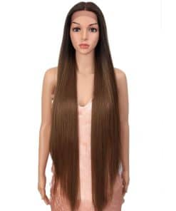 Peluca Recta Larga de 38 Pulgadas con Encaje Frontal en