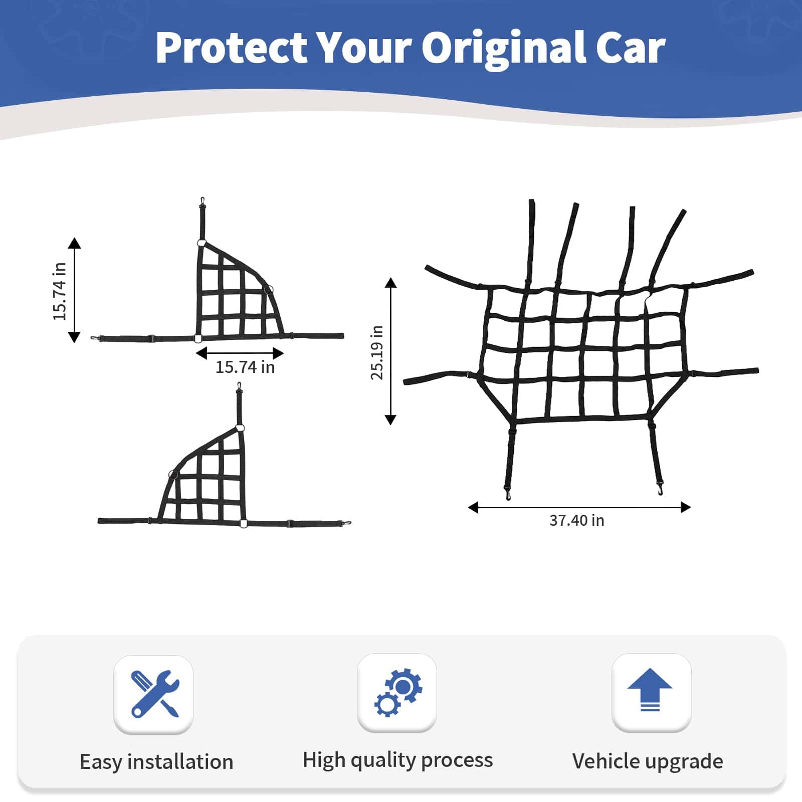RT-TCZ para Jeep JKU Red de Carga Negra Sistema de - Imagen 7