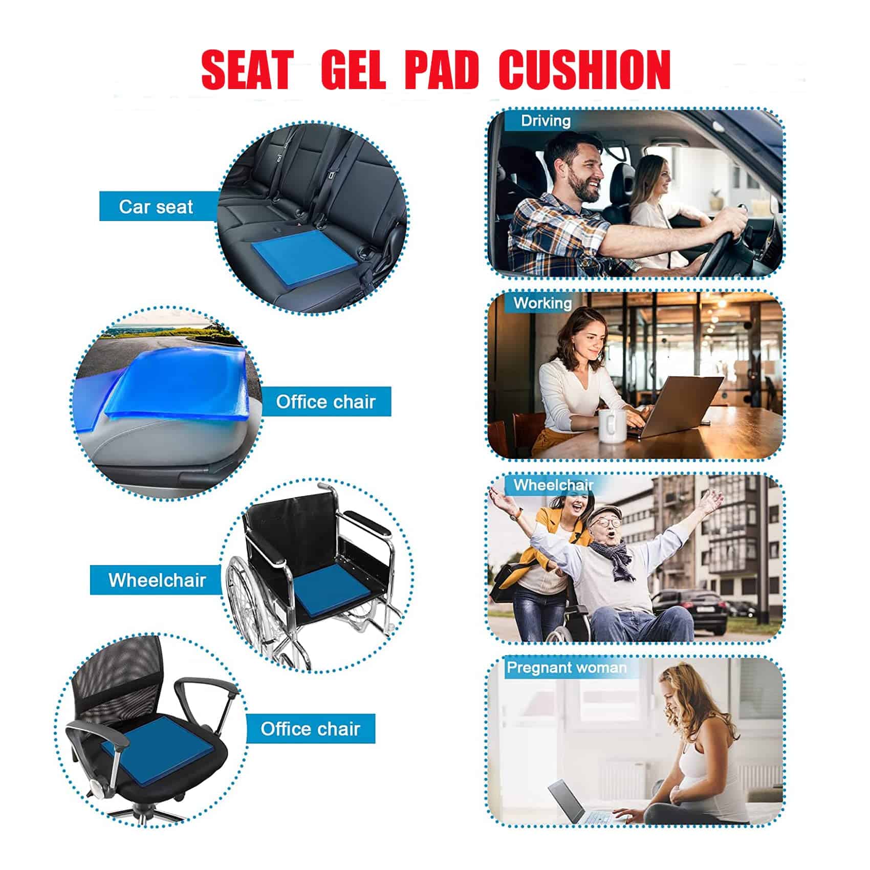 Cojín de Gel para Asiento de Motocicleta LisylineAuto - Imagen 5