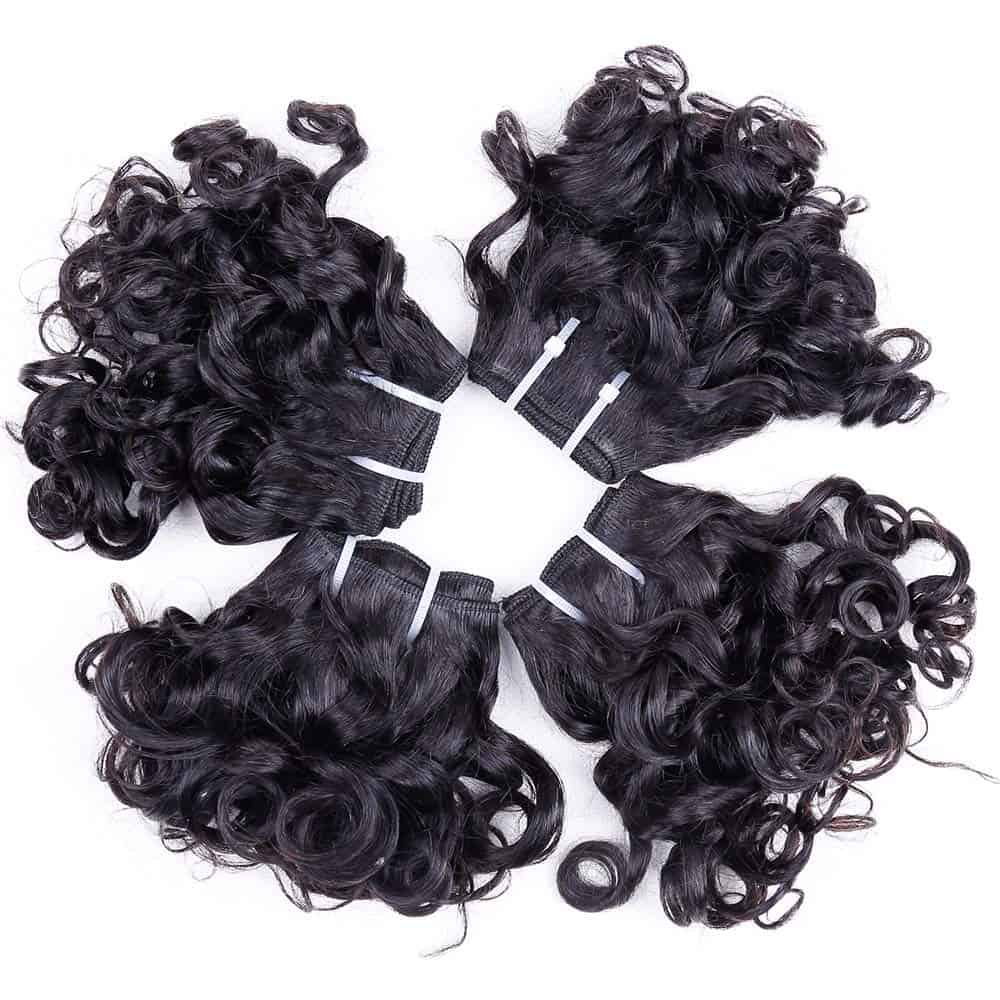 Paquetes de Pelo Rizado Peruano Corto Bob con Cierre 10A - Imagen 5