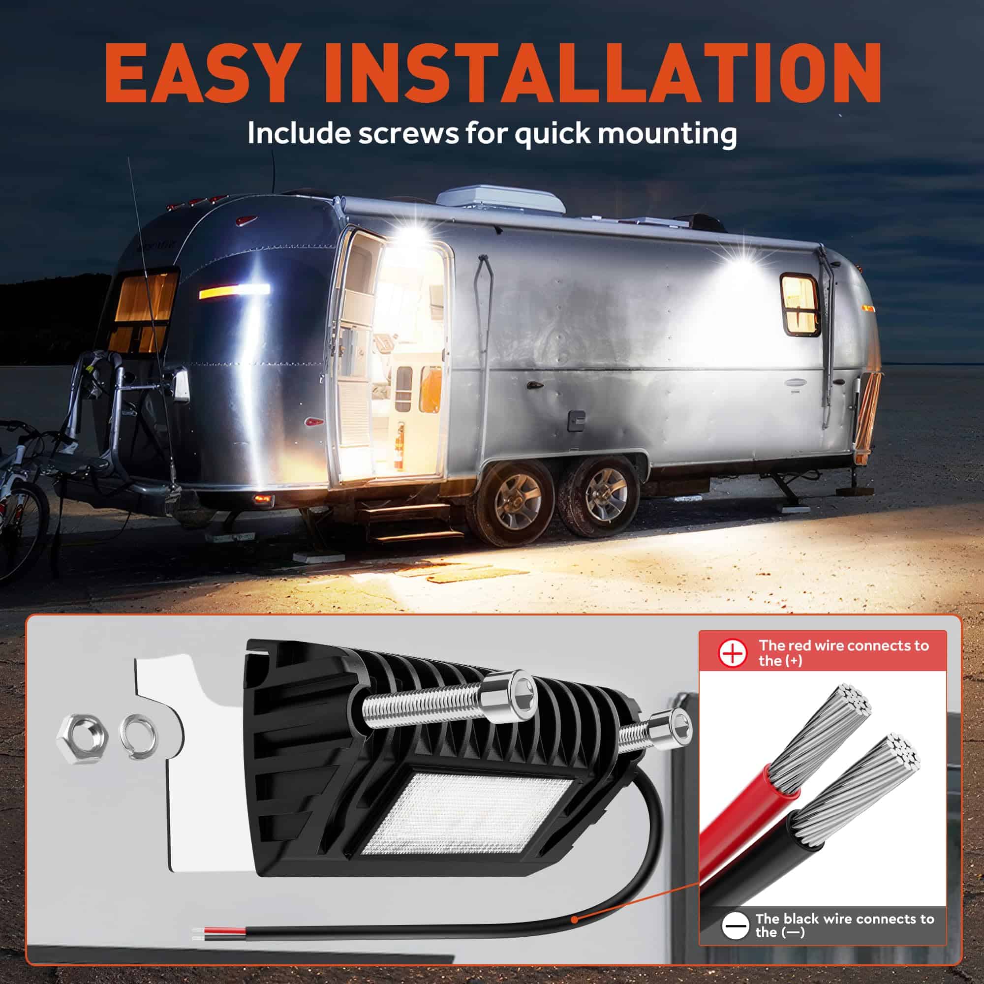 Luz LED para Porche de RV SnowyFox Luz Exterior de Aluminio - Imagen 9