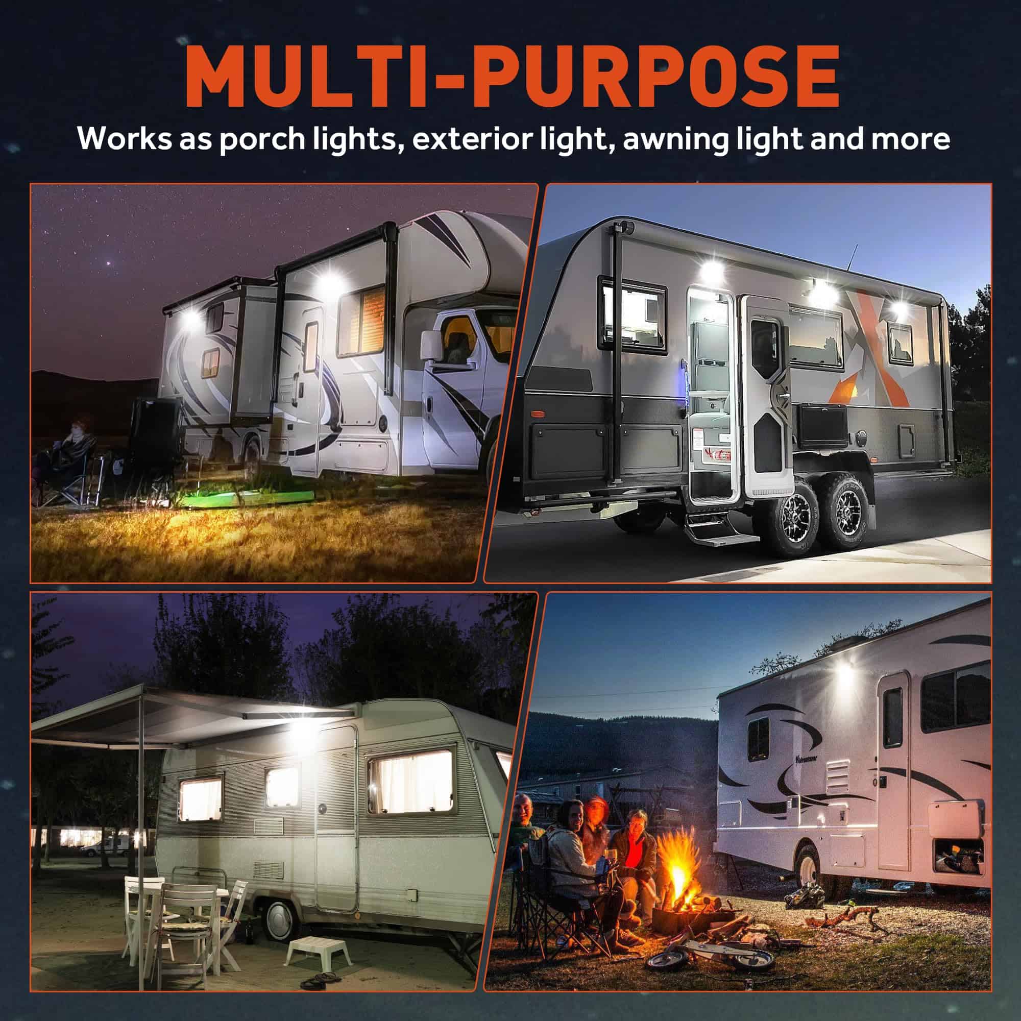 Luz LED para Porche de RV SnowyFox Luz Exterior de Aluminio - Imagen 8