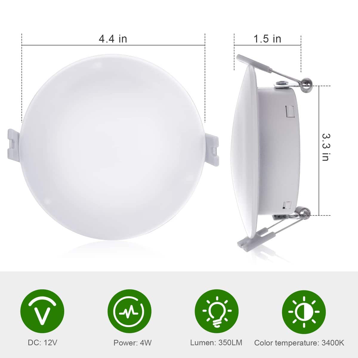 Luz de techo empotrada LED para RV KICORED 4.5 pulgadas - Imagen 4