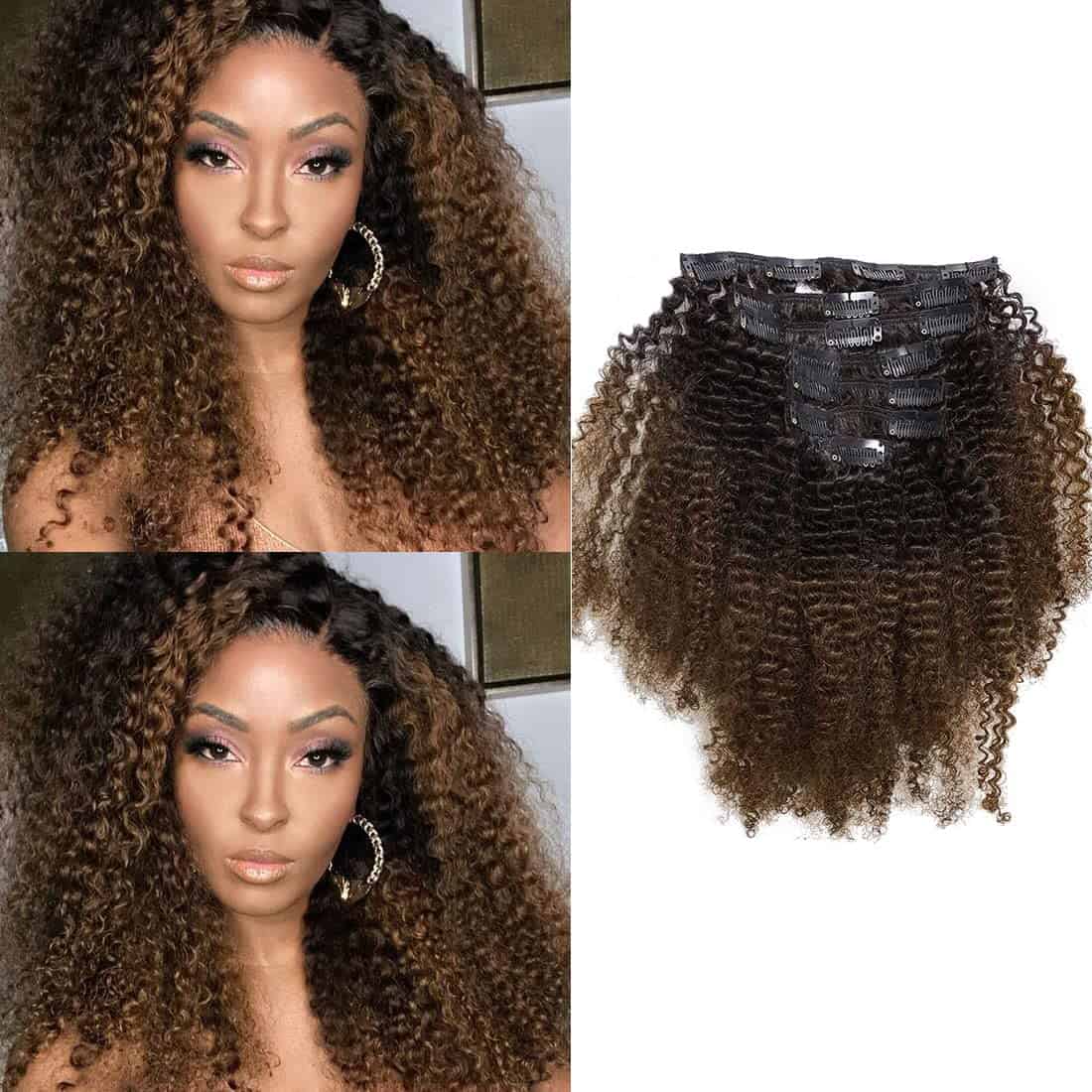 Extensión de Cabello Afro Kinky Curly Clip in de Cabello
