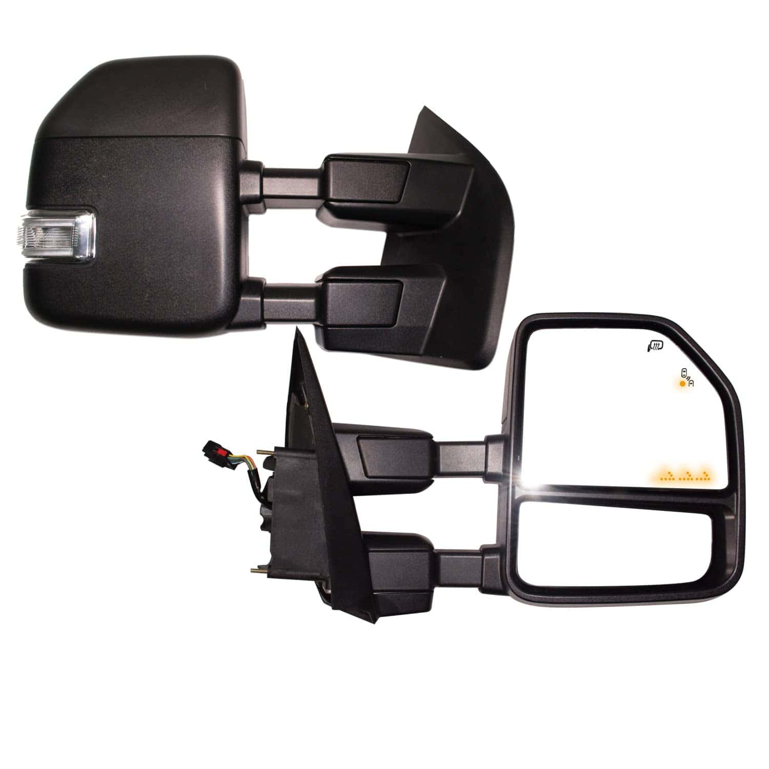 Espejo de remolque AERDM nuevo con carcasa negra con sensor