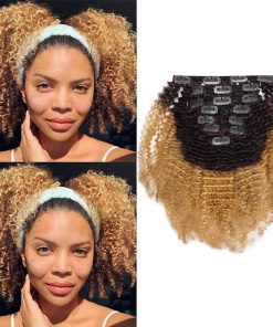 Extensiones de Cabello Afro Kinky Curly Clip in Remy