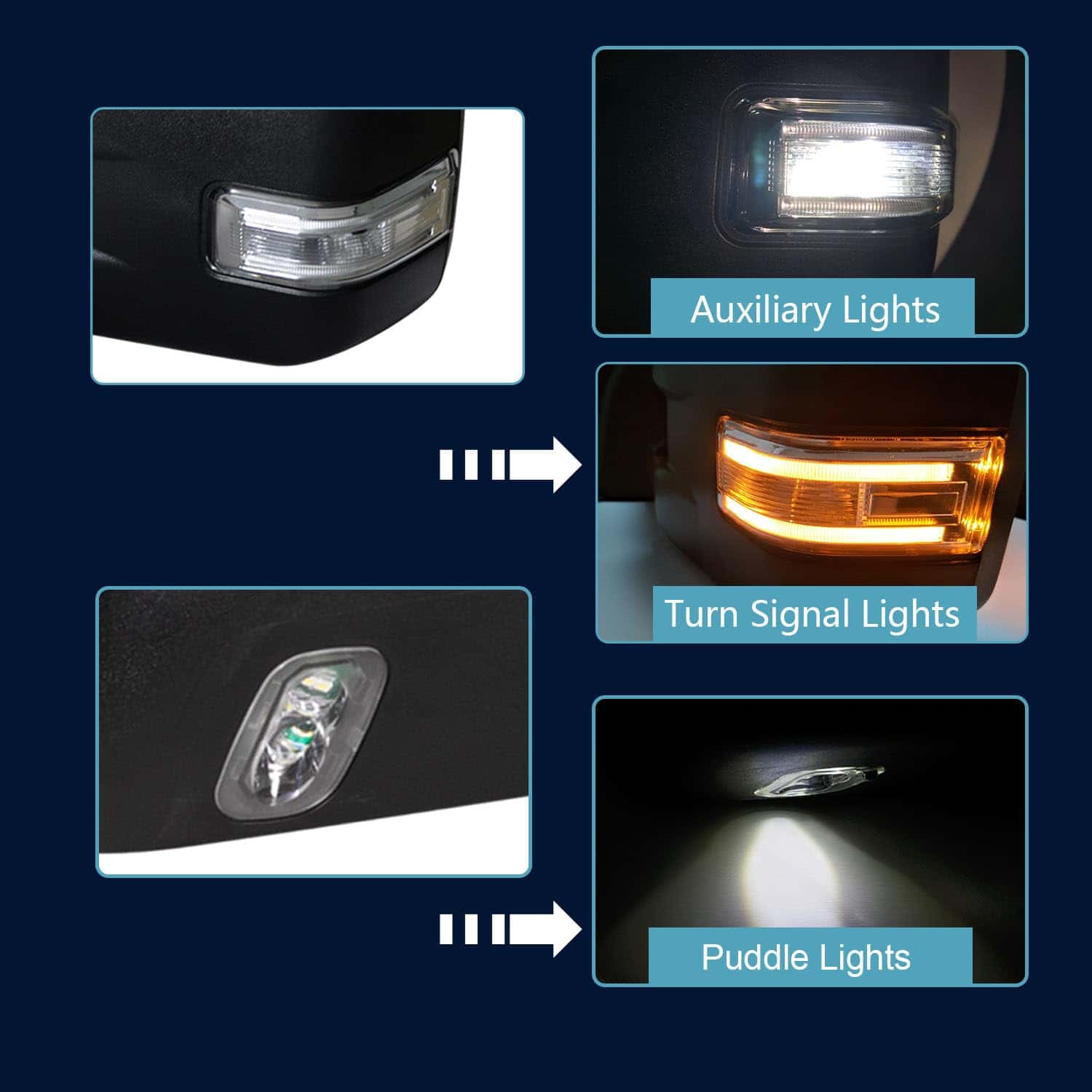 Espejo de remolque AERDM Nuevo Par con Carcasa Negra para - Imagen 4