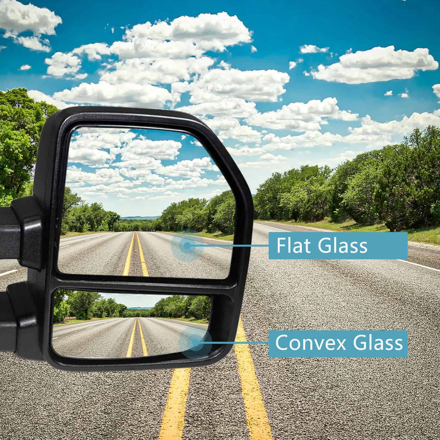 Espejo de remolque AERDM Nuevo Par con Carcasa Negra para - Imagen 3