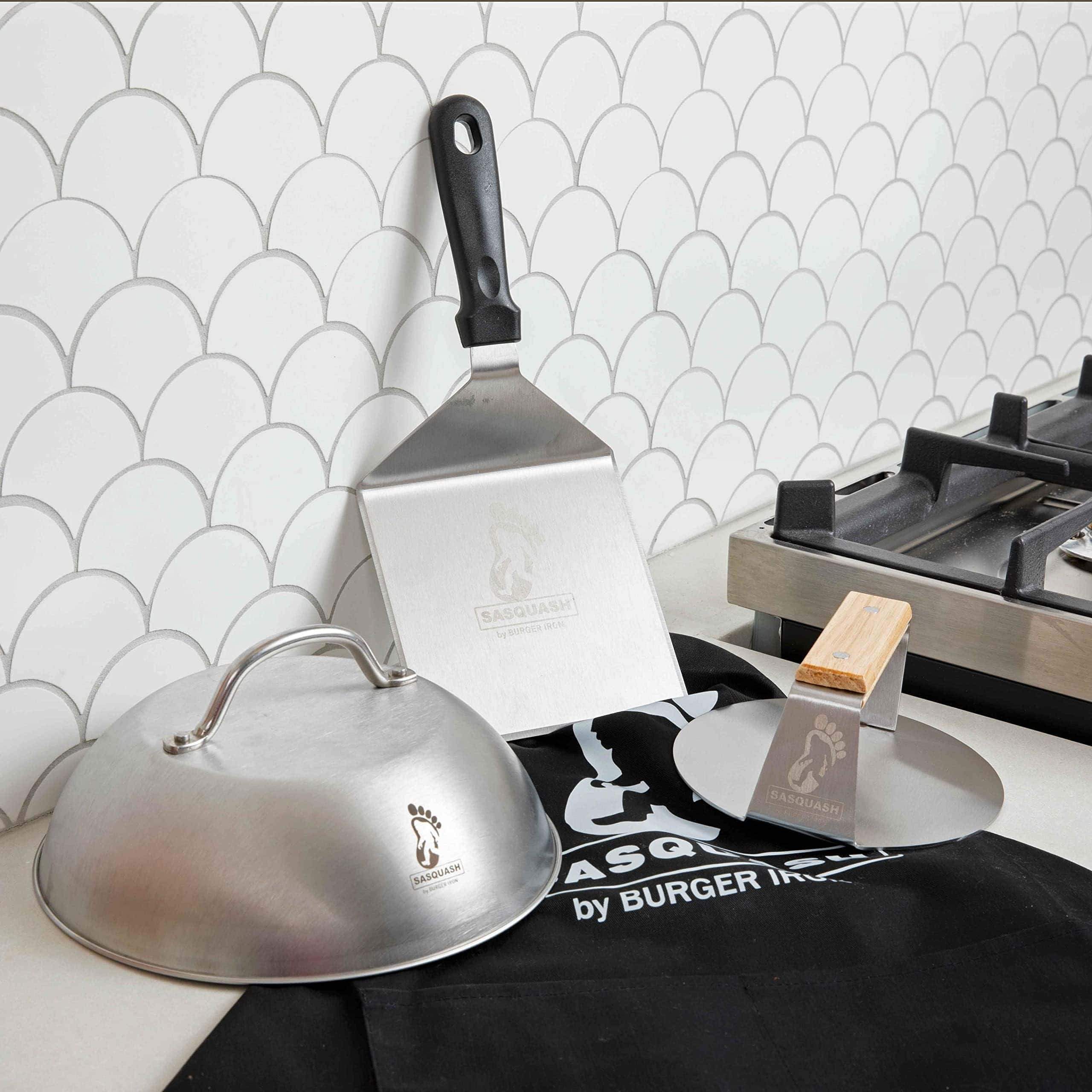 Prensa de hamburguesas Sasquash - 6" de Mango Plano Extra - Imagen 5