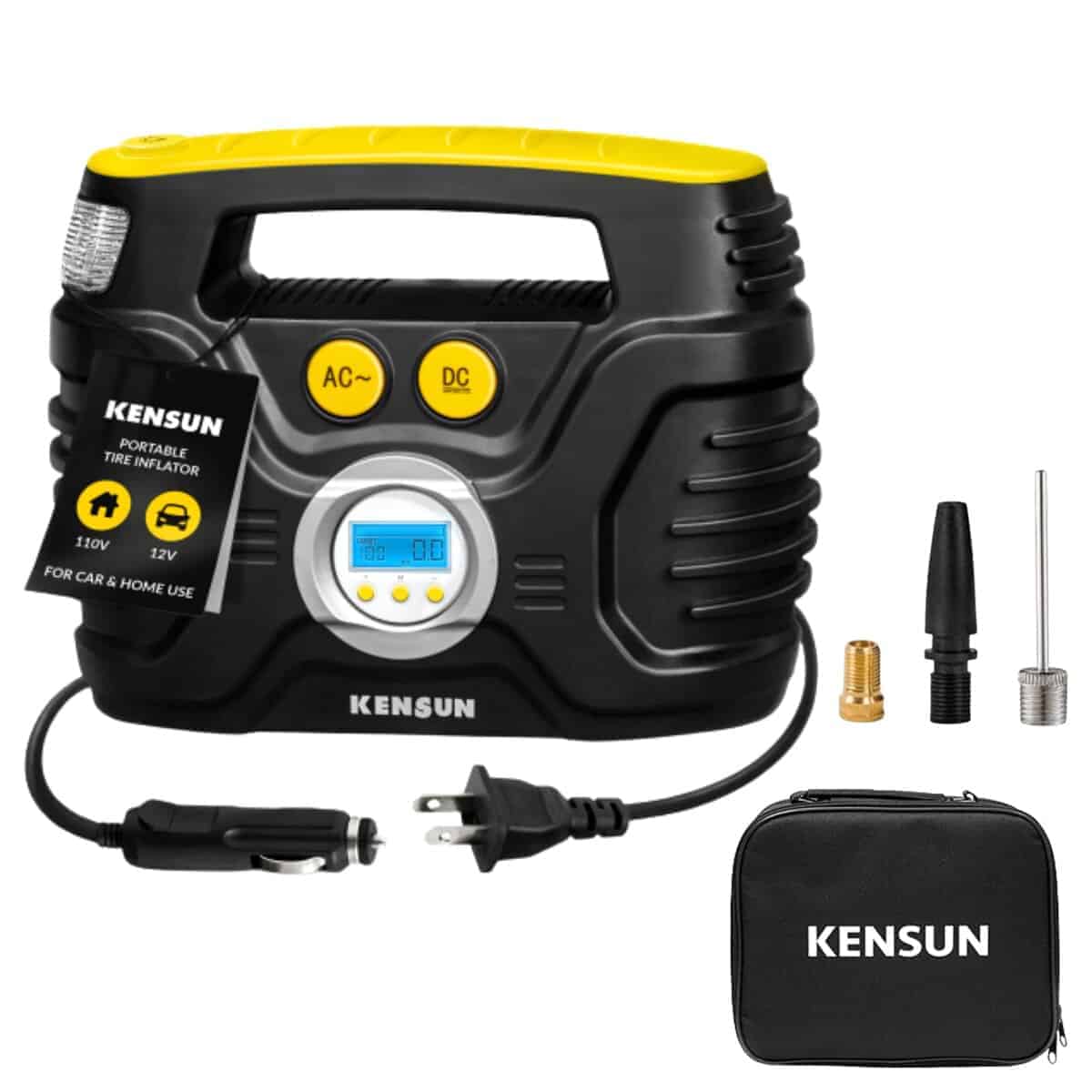 Inflador de neumáticos Kensun AC/DC para automóviles 12V DC