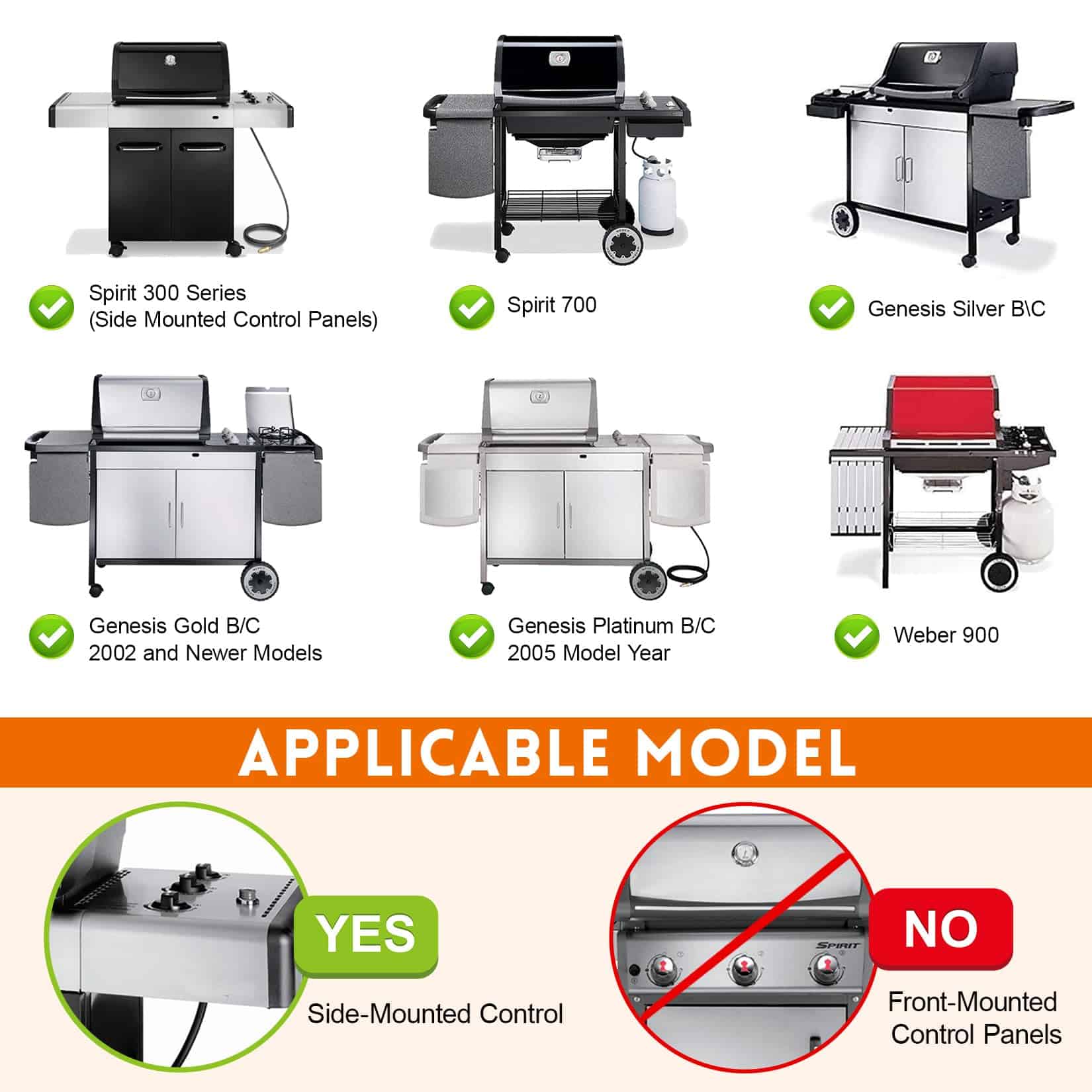 GGC 22.5" Barras Saborizantes para Weber 7536, 7537, Spirit - Imagen 4