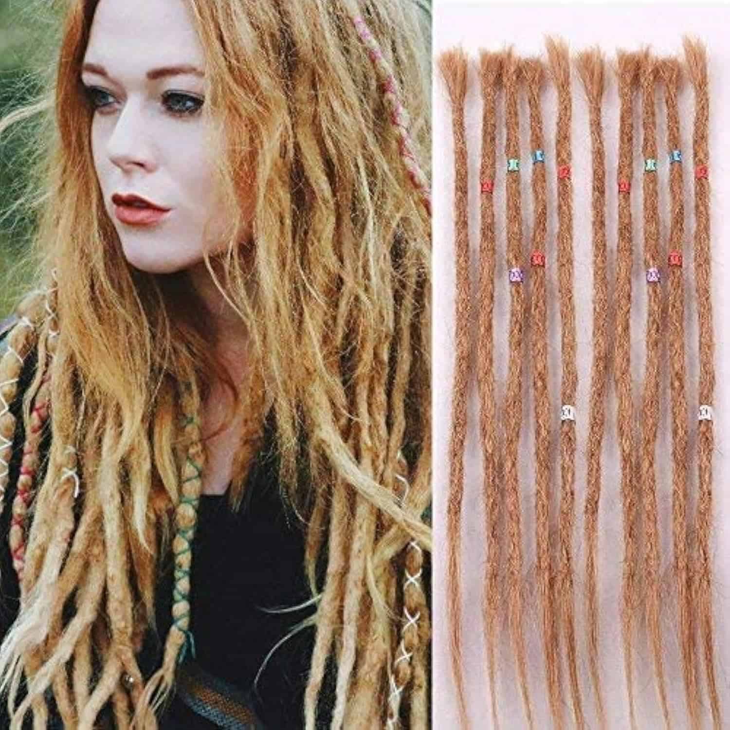 Extensiones de rastas de cabello humano hechas a mano