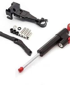 Amortiguador Estabilizador de Dirección CNC para -Negro-Rojo