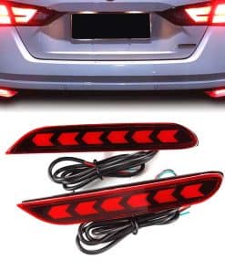 PGONE Luces traseras de freno LED rojas con reflectores