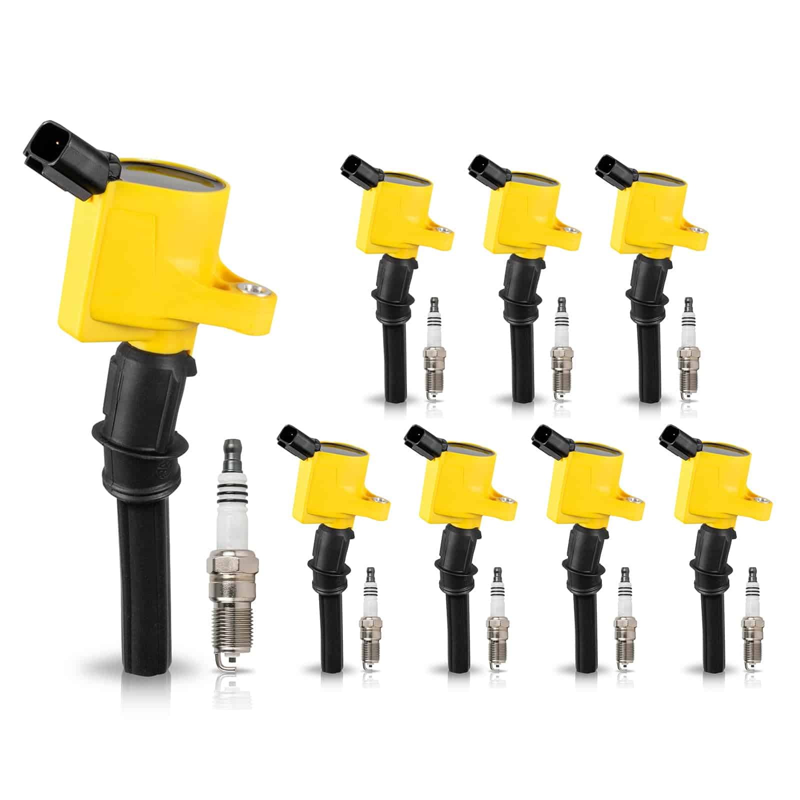 Paquete de Bobina de Encendido Amarilla ENA 8 y Bujía