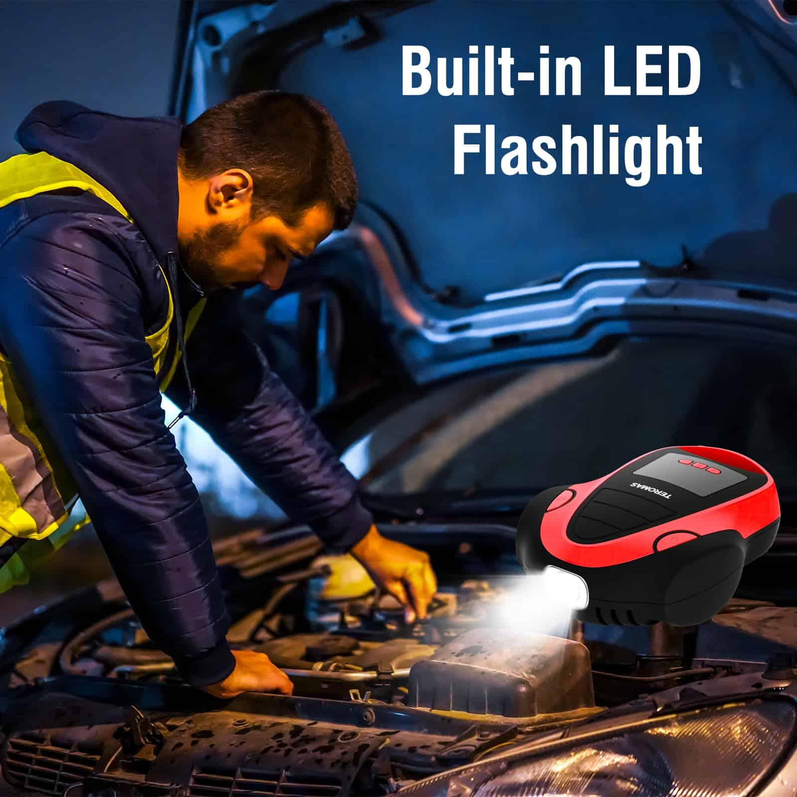 TEROMAS Compresor de aire portátil, Inflador de neumáticos, - Imagen 8