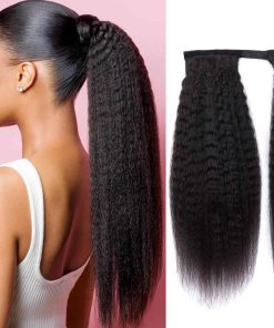 seelaak Cola de Caballo de Pelo Humano Kinky Straight