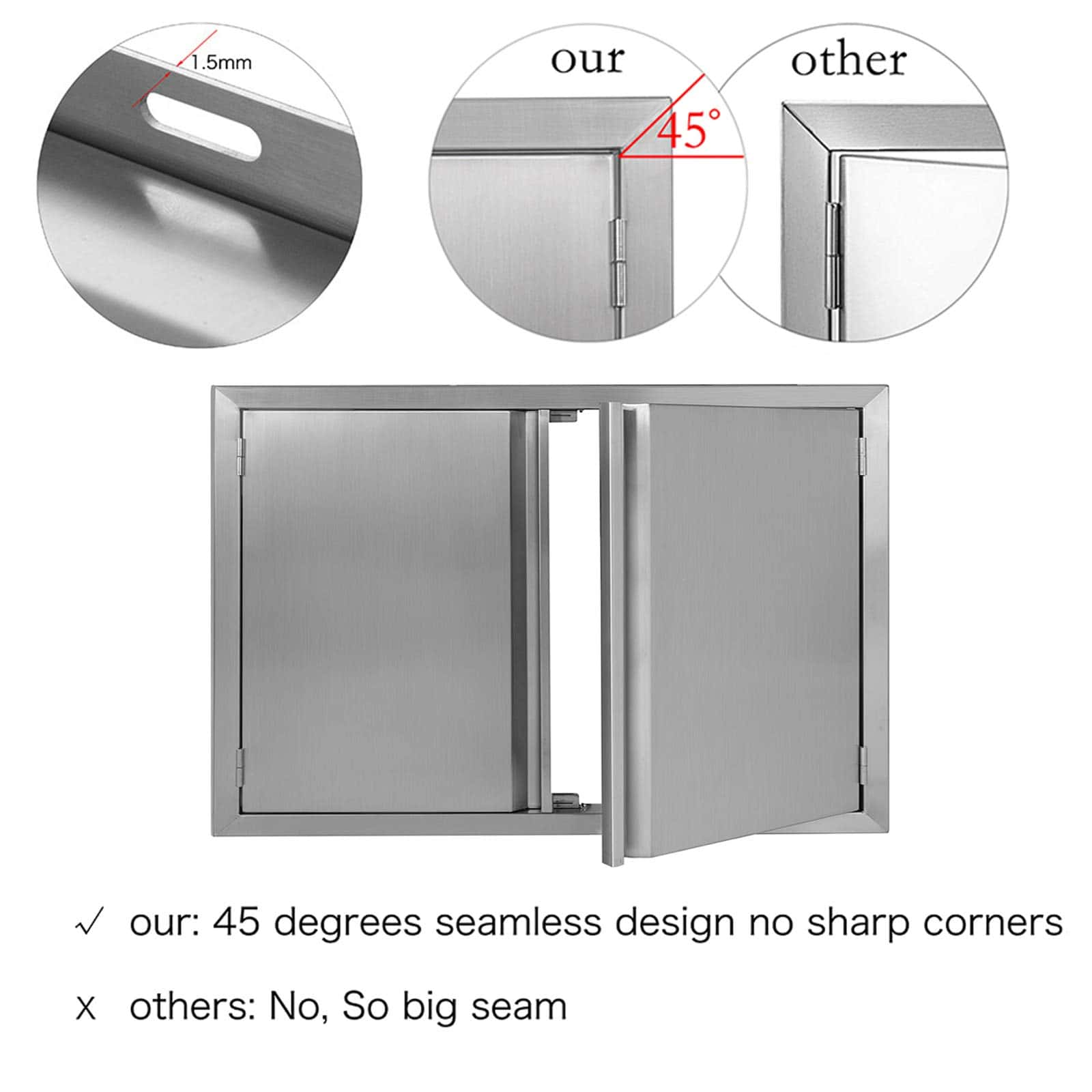 Puerta de Cocina Exterior BI-DTOOL 26" W X 24" H en Acero - Imagen 5